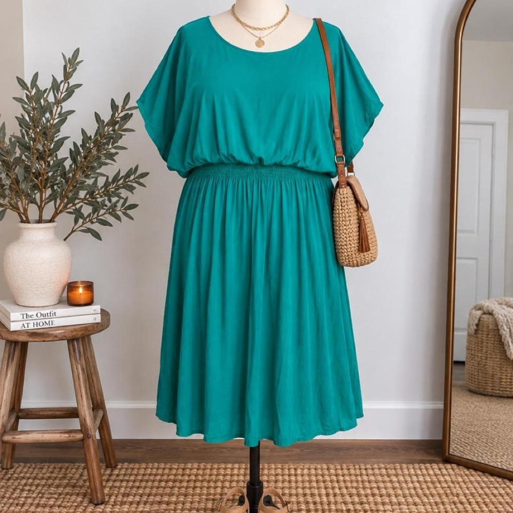 Blair Teal Green Dolman Sleeve Dress Size 3XL